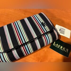 VTG Lauren Ralph Lauren Clutch Handbag Black w/Makeup Mirror NWT